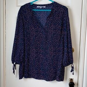 Collective Concepts Navy Blouse with Pink Dots
